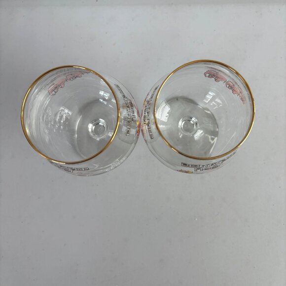 Delirium Tremens Noel Belgian Beer Glass 25cl Gold Rim Pink Elephant Set of 2 - Picture 5 of 8